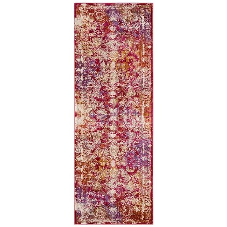 Safavieh Sutton Power Loomed Runner Area Rug, Fuchsia and Ivory - 3 x 12 ft. SUT403D-312